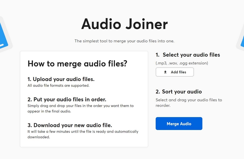 Happyscribe step 1 | Audio Joiner Online