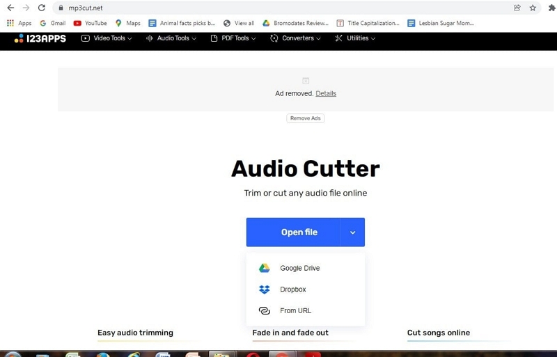MP3Cut step 1 | Crop Audio Windows 10