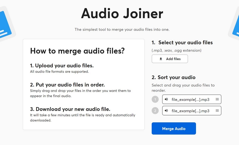 Happyscribe step 2 | Audio Joiner Online