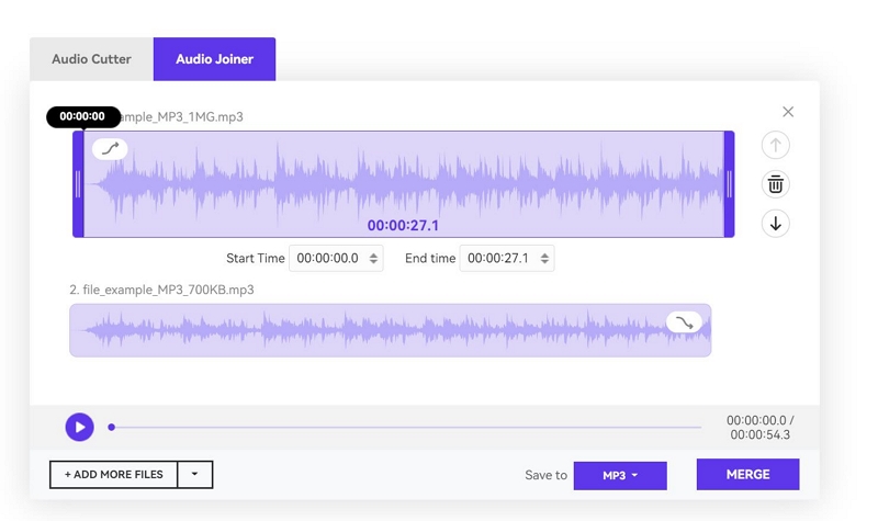 media.io Schritt 2 | Audio Joiner Online