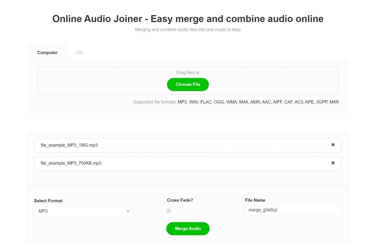 MP3CutterPro Schritt 2 | Audio Joiner Online