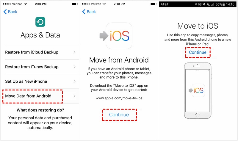 Using Move to iOS | transfer android to iphone after setup