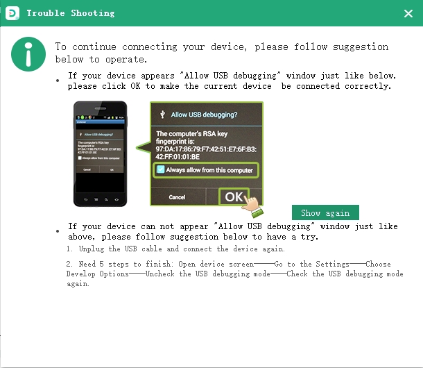 enable USB Debugging | Broken Android Data Recovery without USB Debugging