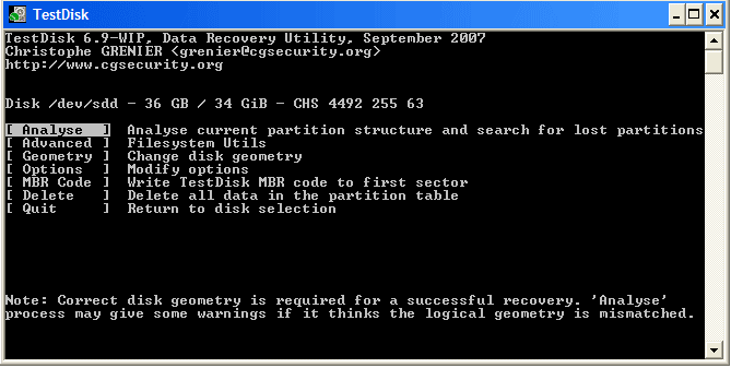using TestDisk partition recovery step 5 | testdisk recover partition