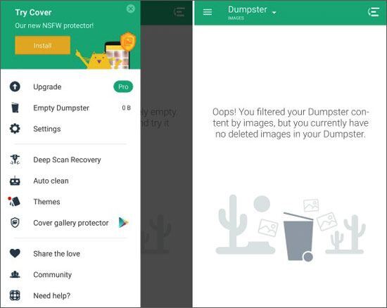 with Dumpster | android recycle bin recovery