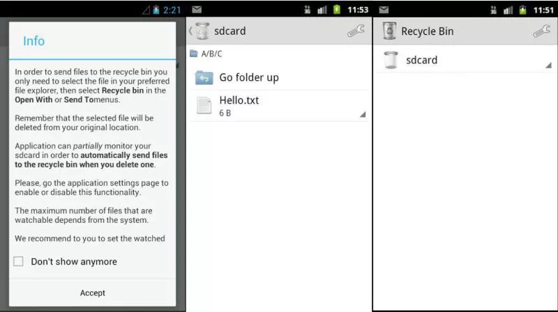 with Recycle Bin | android recycle bin recovery
