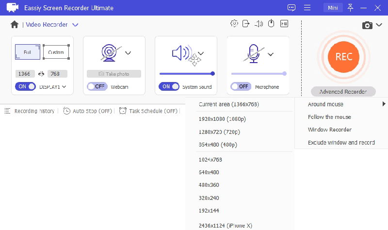 Eassiy screen recorder ultimate step 3 | record youtube live stream