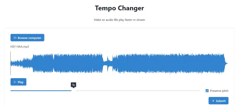 Audio ändern | MP3-Tempowechsler