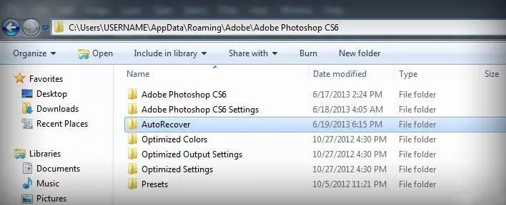 Autosave windows | recover photoshop file