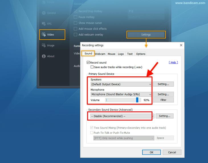bandicam audio recording tools | bandicam