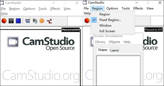 Verwenden Sie CamStudio Windows Schritt 2 | Kamerastudio