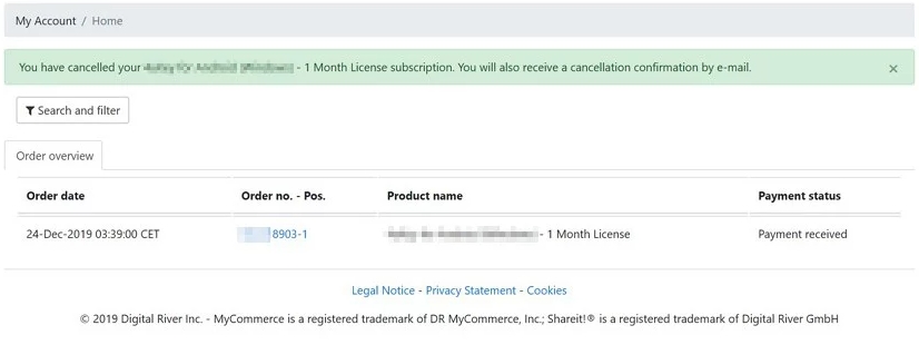 cancel subscription on MyCommerce step 5