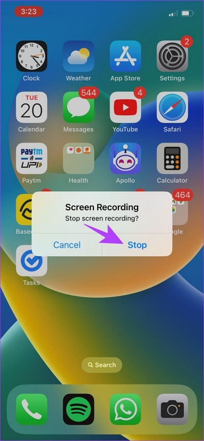 mit Bildschirmaufzeichnung Schritt 3 | scrollender Screenshot iphone