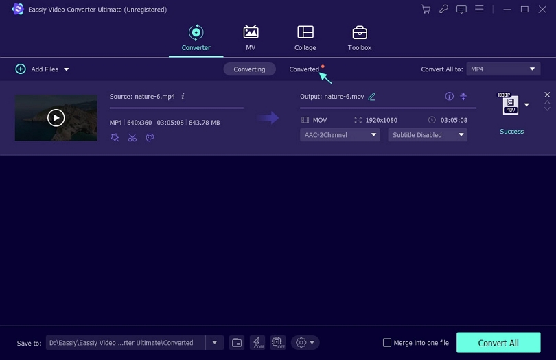 Eassiy mp4 converter step 3 | mp4 to mp3