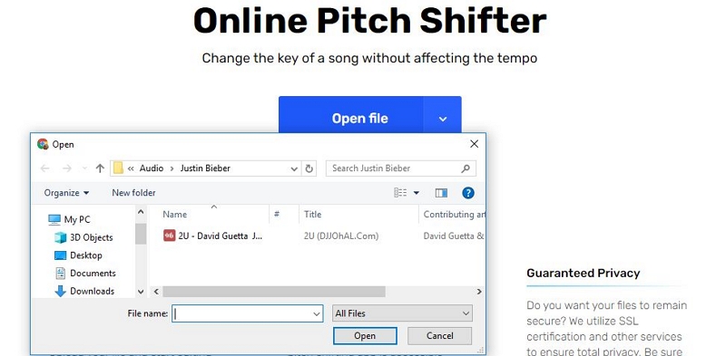 Online Pitch Shifter step 2 | change voice pitch