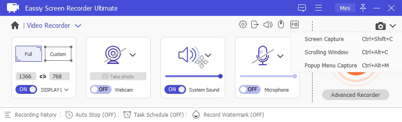 Eassiy screen recorder ultimate step 1 | screen shot mac