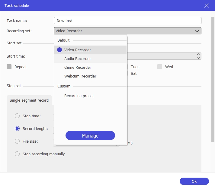 Eassiy Schedule Screen Recorder step 2 | how to record a live stream on iphone