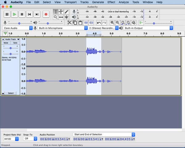 Audacity ステップ 1 経由 | 声の高さを変える