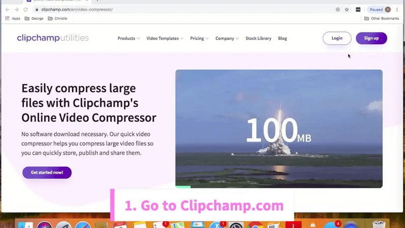 Using Clipchamp step 1 | compress video for whatsapp