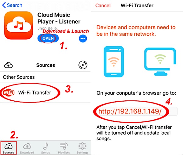 Via Cloud Player step 1 | transfer music from android to iphone