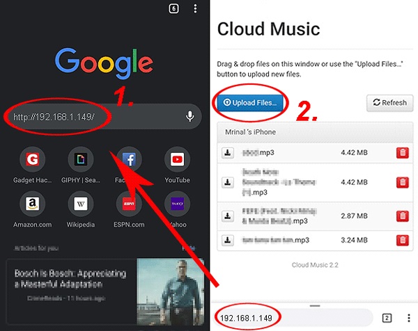 Via Cloud Player step 3 | transfer music from android to iphone
