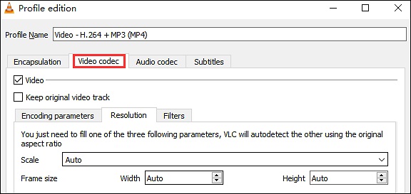 with VLC step 4 | compress video for website background