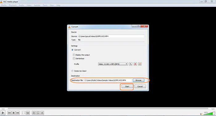with VLC Media Player step 6 | how to compress mp4 video