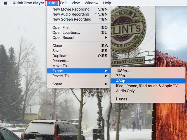 via Quicktime step 2 | compress video without losing quality