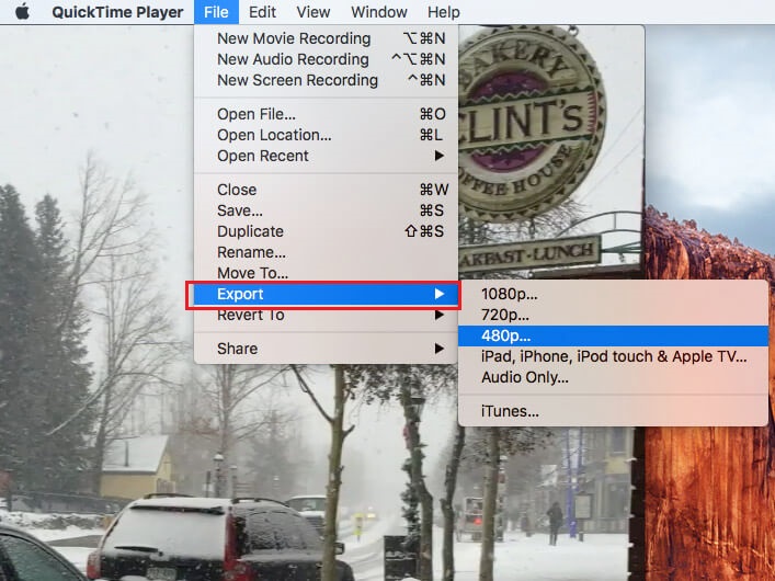 über Quicktime Schritt 3 | Video ohne Qualitätsverlust komprimieren