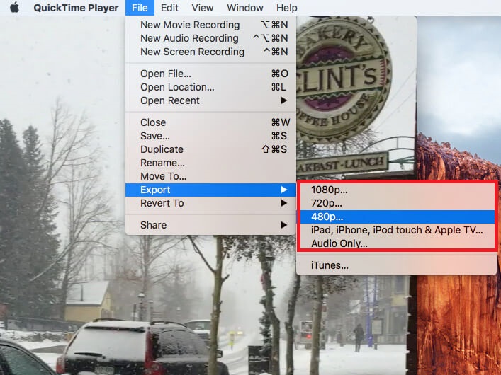 über Quicktime Schritt 4 | Video ohne Qualitätsverlust komprimieren