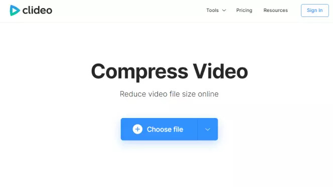on Clideo step 2 | how to compress mp4 video