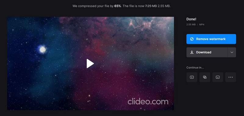 on Clideo step 4 | how to compress mp4 video