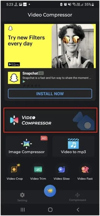 Using Converter step 4 | how to compress a video on android