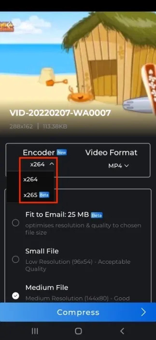 Encoder | So komprimieren Sie ein Video auf Android