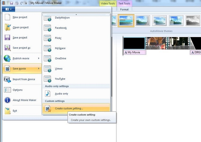 with Windows Movie Maker step 2 | google drive compress video