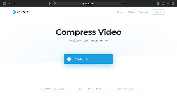 Using Clideo | compress video mac