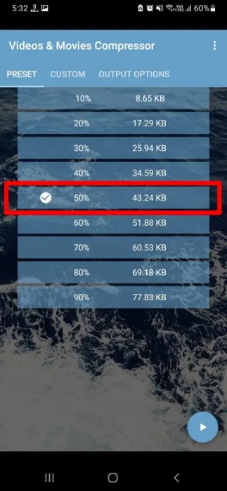 Preset | how to compress a video on android