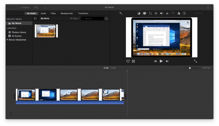 via iMovie step 2 | compress video without losing quality