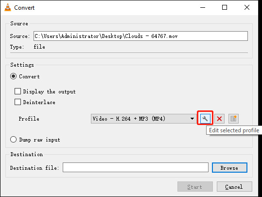 mChanging Audio Encoding Parameters step 2 | compress video with vlc