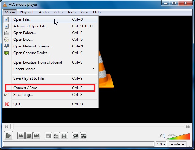 Using VLC step 1 | compress video without losing quality