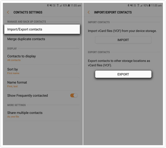 with Vcard Files | transfer contacts from android to iphone