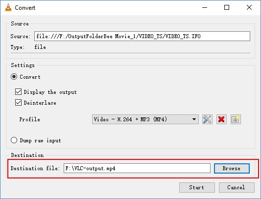 by VLC Media Player step 8 | convert dvd to mp4