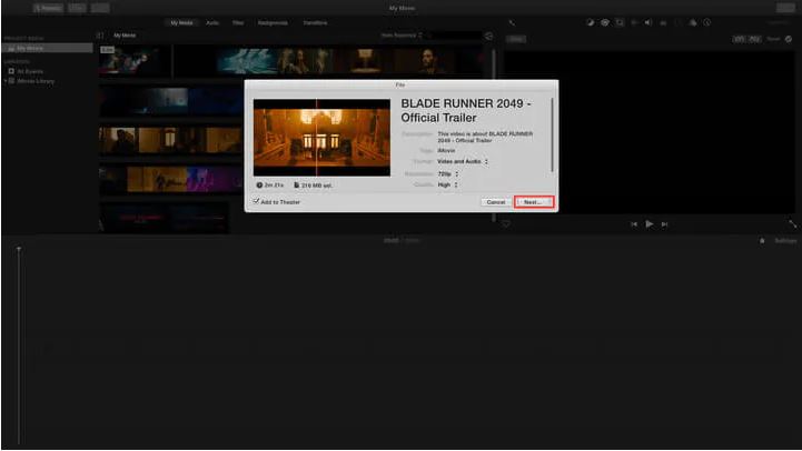 ステップ 5 | iMovie でMacでMOVをMP4に変換