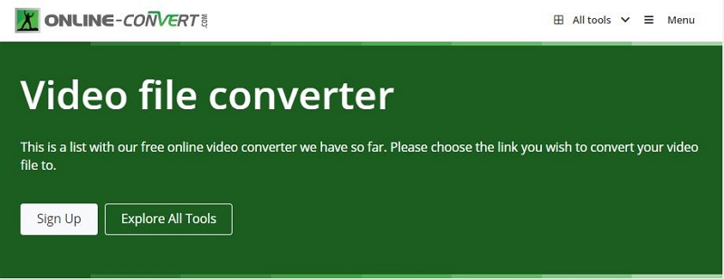 Using Online-Convert step 1 | convert mov to mp4