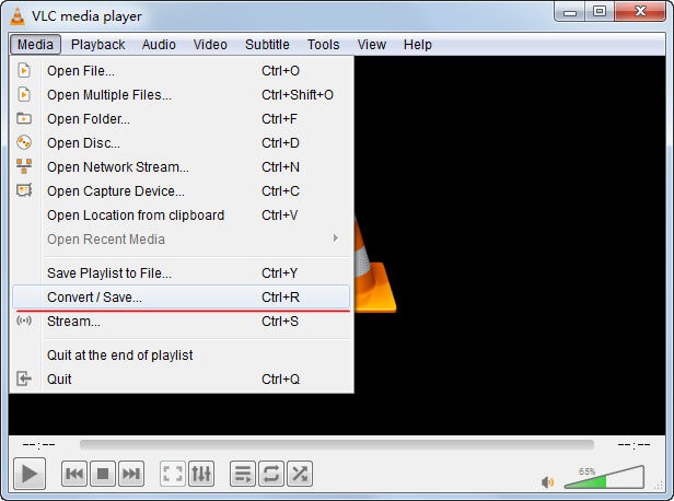 with VLC step 1 | convert mov to mp4