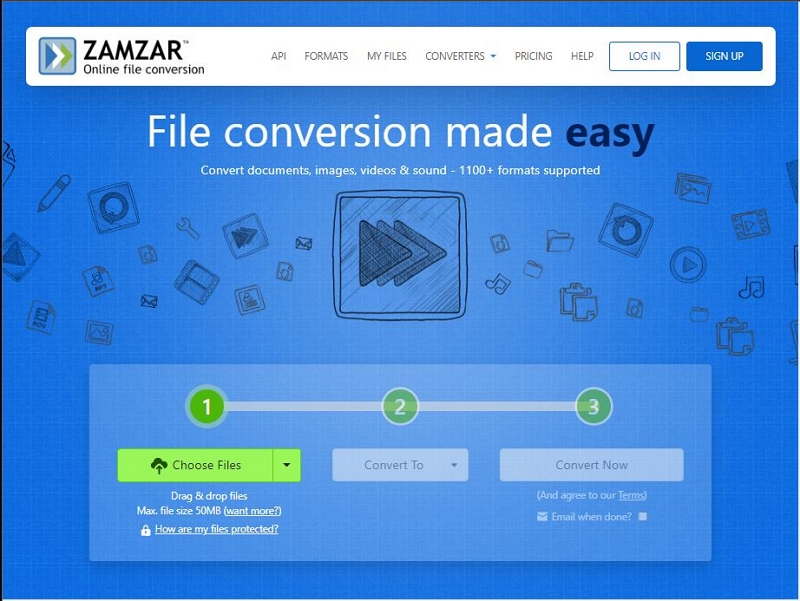 By Zamzar step 1 | convert mov to mp4