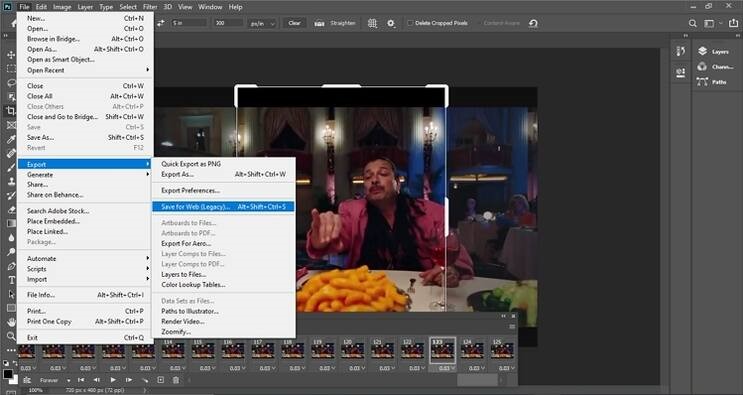 Using Adobe Photoshop step 5 | MP4 to gif