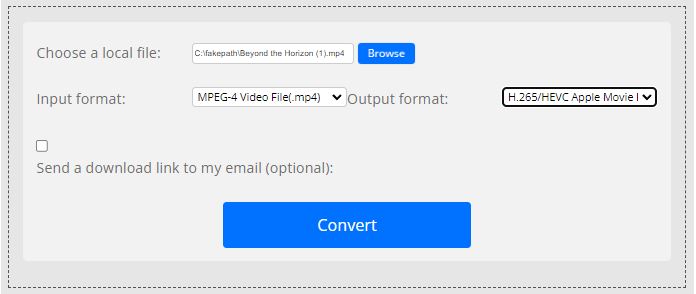 Using ConvertFiles step 1 | convert mp4 to mov