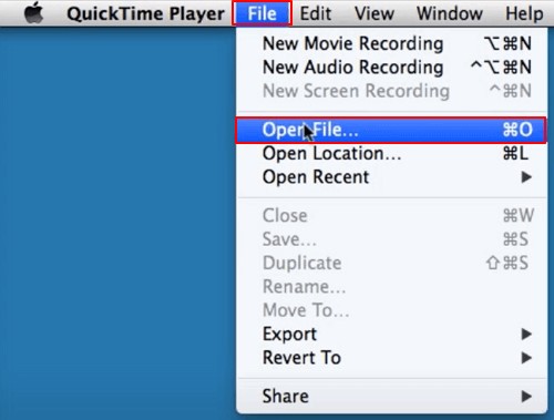 by QuickTime Player step 1 | convert mp4 to mov