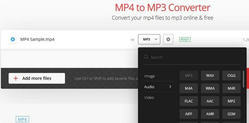 with Convertio step 2 | mp4 to mp3